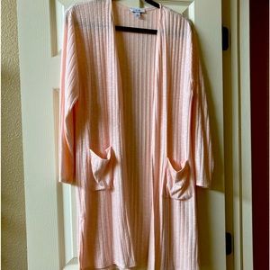 Pale pink semi sheer cardigan. Nine West, size M. Great for cool summer nights.